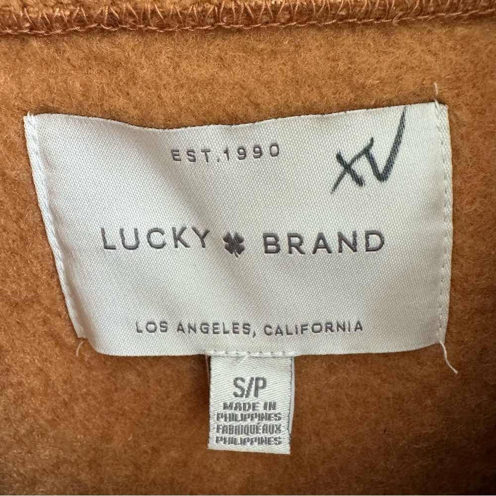 Lucky Brand Faux Fur Teddy Coat Jacket Tan Brown Cozy Fall Winter - Picture 7 of 10